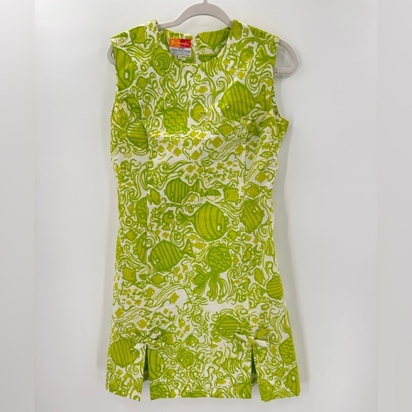 Vintage Beachcomber 70s Fish Shift Mini Dress VTG Size 12 Small - Picture 1 of 5